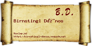 Birnstingl Dános névjegykártya